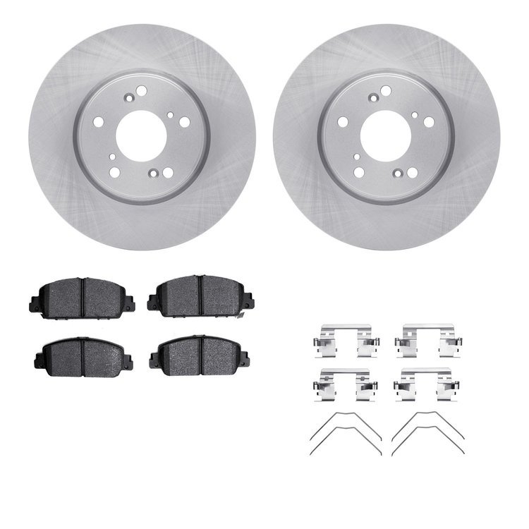 6512-59316 Brake Rotors w/5000 Advanced Brake Pads Kit with Hardware, Fits Select Acura/Honda, Position: Front
