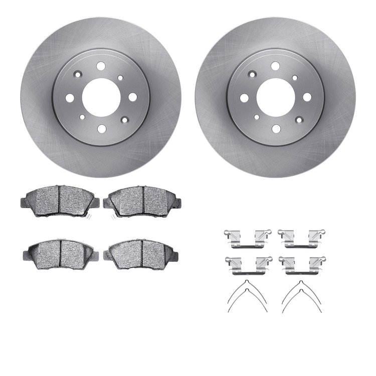 6512-59321 Brake Rotors w/5000 Advanced Brake Pads Kit with Hardware, 2015-2020 Acura/Honda, Position: Front
