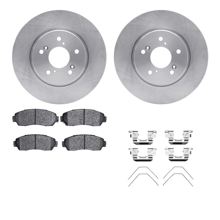 6512-59426 Brake Rotors w/5000 Advanced Brake Pads Kit with Hardware, 2007-2016 Acura/Honda, Position: Front