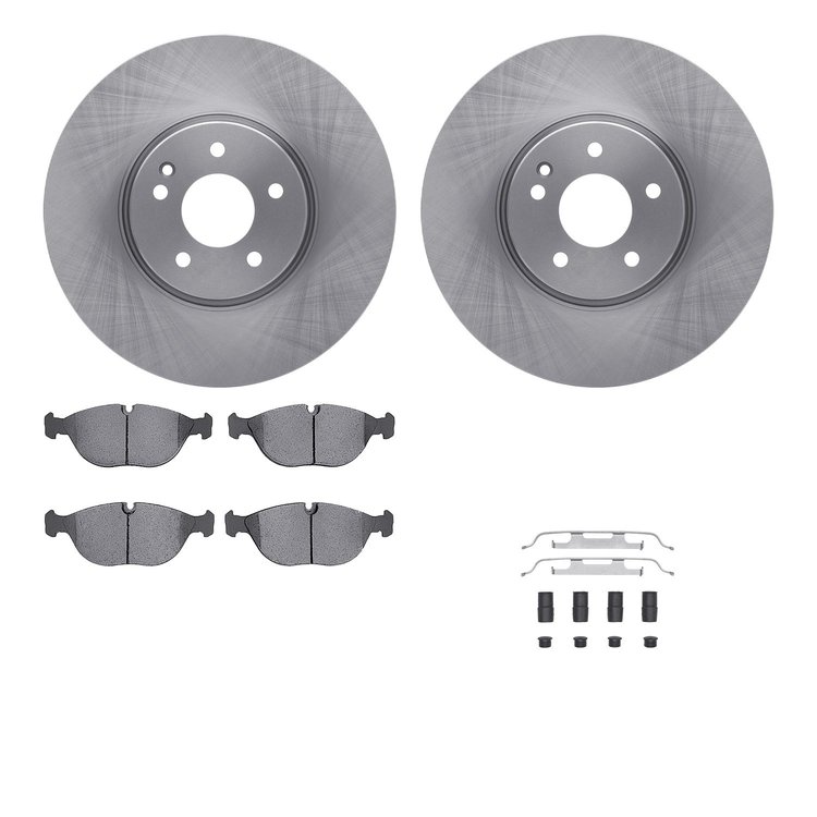 6512-63332 Brake Rotors w/5000 Advanced Brake Pads Kit with Hardware, 2000-2006 Multiple Makes/Models, Position: Front