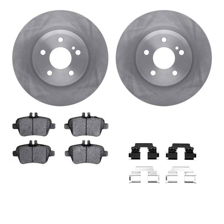 6512-63462 Brake Rotors w/5000 Advanced Brake Pads Kit with Hardware, 2017-2020 Mercedes-Benz, Position: Rear