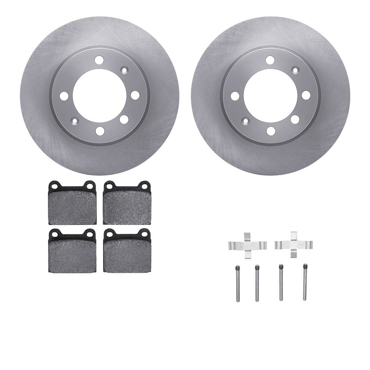 6512-65027 Brake Rotors w/5000 Advanced Brake Pads Kit with Hardware, 1969-1973 GM, Position: Front