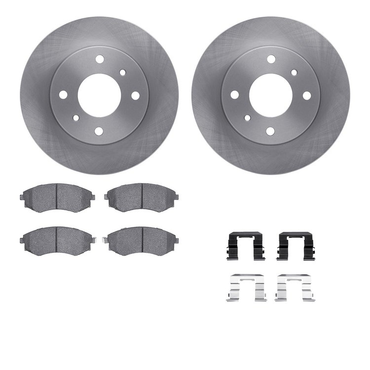 6512-67228 Brake Rotors w/5000 Advanced Brake Pads Kit with Hardware, 1997-2006 Infiniti/Nissan, Position: Front