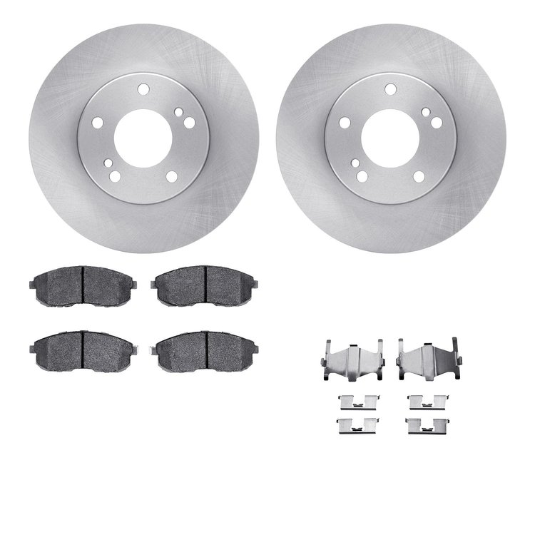 6512-67236 Brake Rotors w/5000 Advanced Brake Pads Kit with Hardware, 1989-1999 Infiniti/Nissan, Position: Front