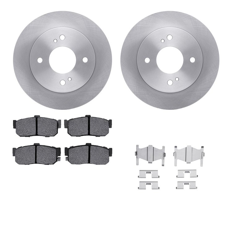 6512-67252 Brake Rotors w/5000 Advanced Brake Pads Kit with Hardware, 1991-2001 Infiniti/Nissan, Position: Rear