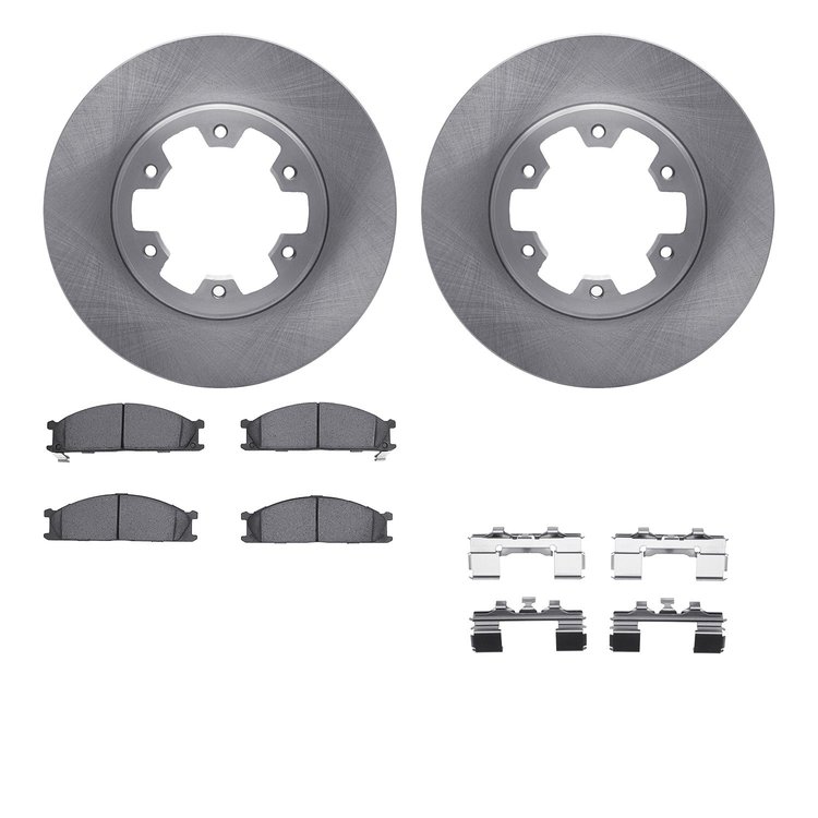 6512-67281 Brake Rotors w/5000 Advanced Brake Pads Kit with Hardware, 1985-2002 Infiniti/Nissan, Position: Front
