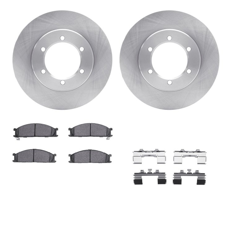 6512-67299 Brake Rotors w/5000 Advanced Brake Pads Kit with Hardware, 1998-2015 Infiniti/Nissan, Position: Front