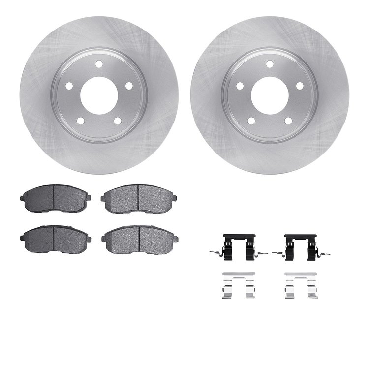 6512-67335 Brake Rotors w/5000 Advanced Brake Pads Kit with Hardware, 2002-2006 Infiniti/Nissan, Position: Front