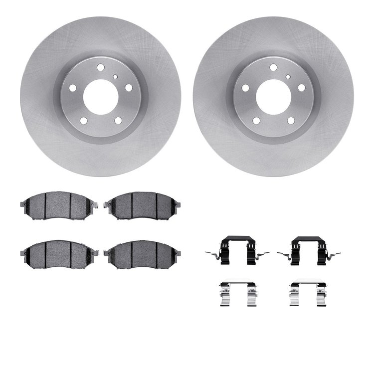 6512-67344 Brake Rotors w/5000 Advanced Brake Pads Kit with Hardware, 2006-2020 Infiniti/Nissan, Position: Front