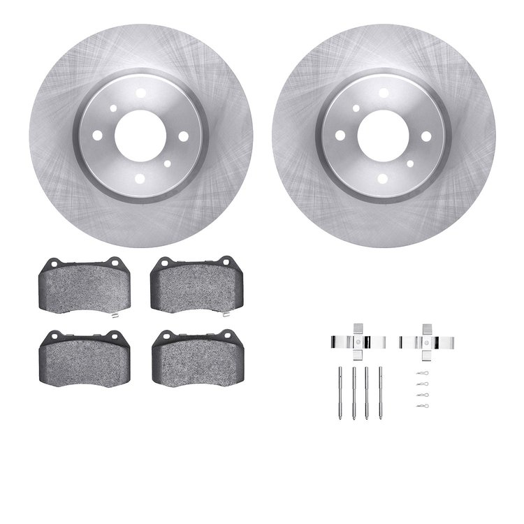 6512-67359 Brake Rotors w/5000 Advanced Brake Pads Kit with Hardware, 2004-2006 Infiniti/Nissan, Position: Front