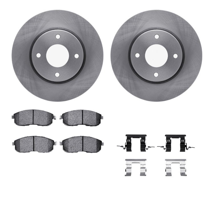 6512-67365 Brake Rotors w/5000 Advanced Brake Pads Kit with Hardware, 2007-2012 Infiniti/Nissan, Position: Front
