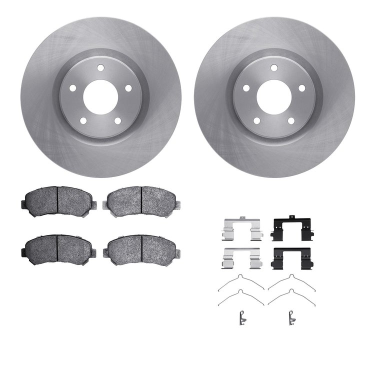 6512-67403 Brake Rotors w/5000 Advanced Brake Pads Kit with Hardware, 2007-2017 Infiniti/Nissan, Position: Front