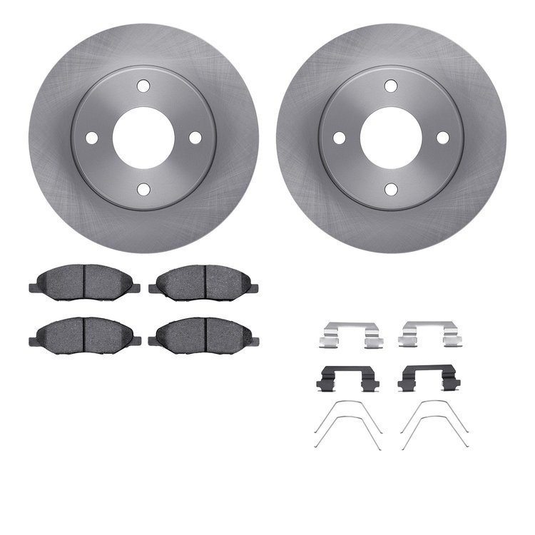 6512-67414 Brake Rotors w/5000 Advanced Brake Pads Kit with Hardware, 2007-2017 Infiniti/Nissan, Position: Front