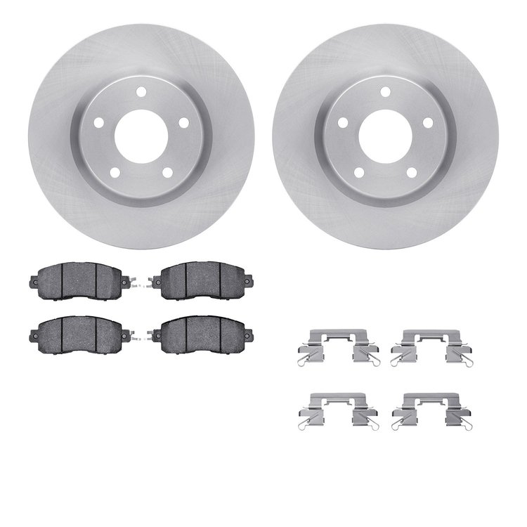 6512-67423 Brake Rotors w/5000 Advanced Brake Pads Kit with Hardware, Fits Select Infiniti/Nissan, Position: Front