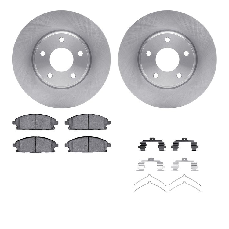6512-67453 Brake Rotors w/5000 Advanced Brake Pads Kit with Hardware, 2004-2017 Infiniti/Nissan, Position: Front