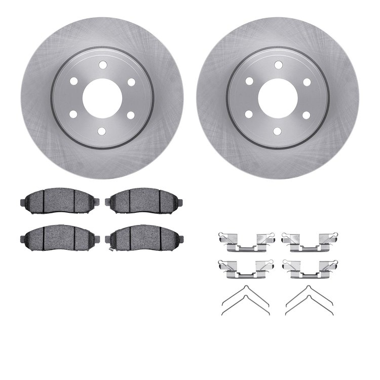 6512-67486 Brake Rotors w/5000 Advanced Brake Pads Kit with Hardware, 2005-2021 Multiple Makes/Models, Position: Front