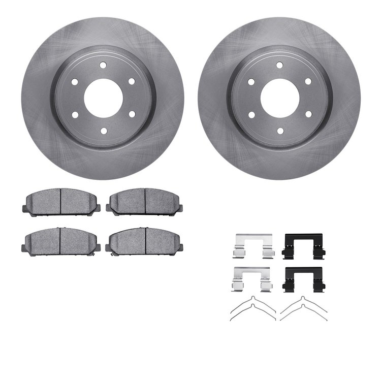 6512-67492 Brake Rotors w/5000 Advanced Brake Pads Kit with Hardware, 2005-2007 Infiniti/Nissan, Position: Front