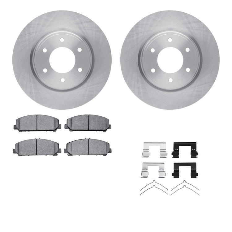 6512-67495 Brake Rotors w/5000 Advanced Brake Pads Kit with Hardware, Fits Select Infiniti/Nissan, Position: Front