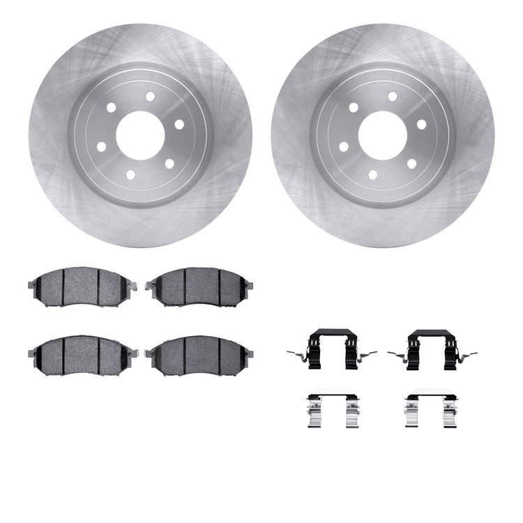 6512-67498 Brake Rotors w/5000 Advanced Brake Pads Kit with Hardware, 2008-2011 Infiniti/Nissan, Position: Front