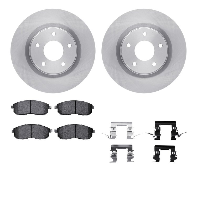 6512-67506 Brake Rotors w/5000 Advanced Brake Pads Kit with Hardware, 2011-2019 Infiniti/Nissan, Position: Front