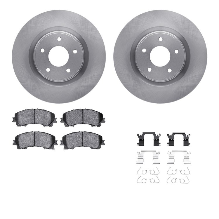 6512-67529 Brake Rotors w/5000 Advanced Brake Pads Kit with Hardware, Fits Select Infiniti/Nissan, Position: Front
