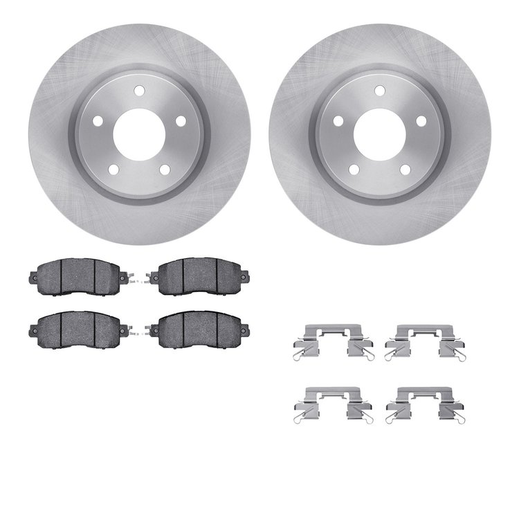 6512-67534 Brake Rotors w/5000 Advanced Brake Pads Kit with Hardware, 2014-2017 Infiniti/Nissan, Position: Front