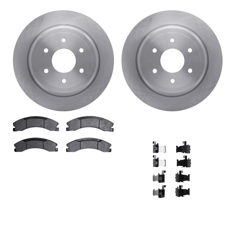6512-67546 Brake Rotors w/5000 Advanced Brake Pads Kit with Hardware, Fits Select Infiniti/Nissan, Position: Rear