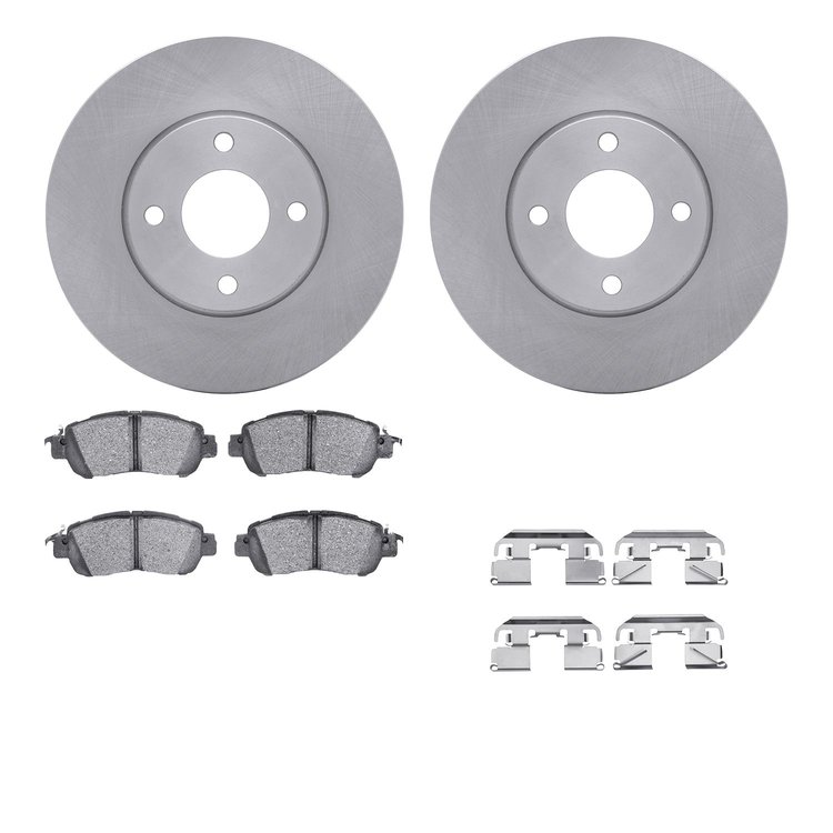 6512-67552 Brake Rotors w/5000 Advanced Brake Pads Kit with Hardware, Fits Select Infiniti/Nissan, Position: Front