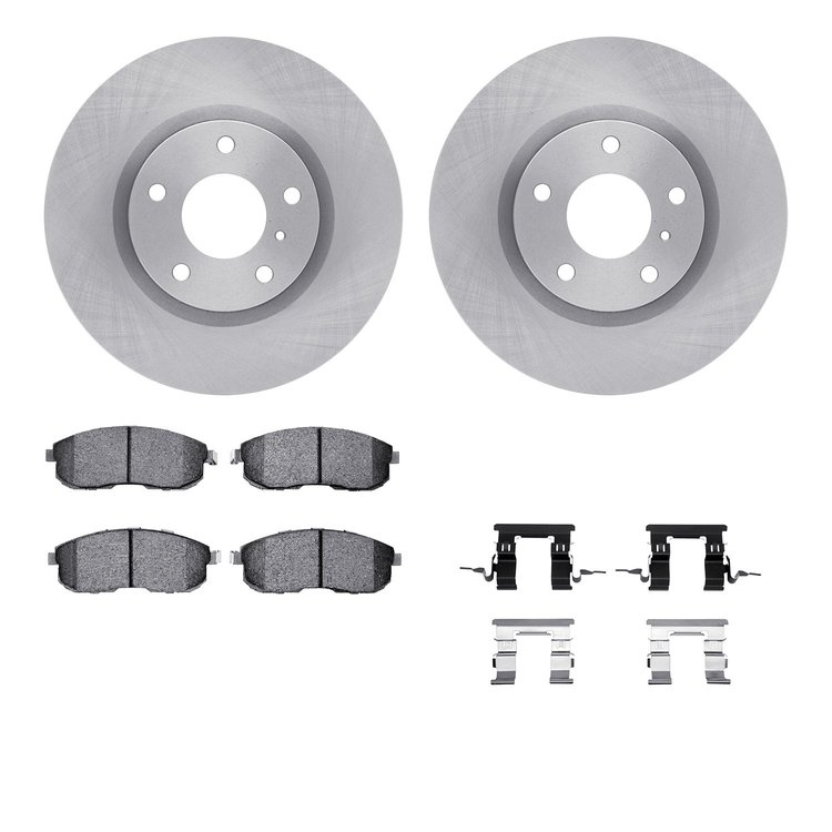 6512-68042 Brake Rotors w/5000 Advanced Brake Pads Kit with Hardware, 2003-2005 Infiniti/Nissan, Position: Front