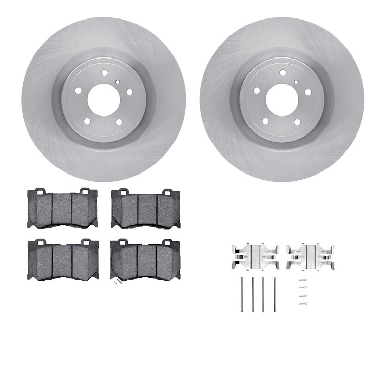 6512-68062 Brake Rotors w/5000 Advanced Brake Pads Kit with Hardware, Fits Select Infiniti/Nissan, Position: Front