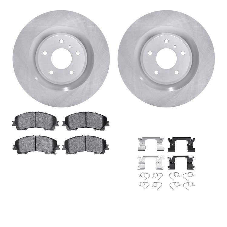 6512-68083 Brake Rotors w/5000 Advanced Brake Pads Kit with Hardware, Fits Select Infiniti/Nissan, Position: Front