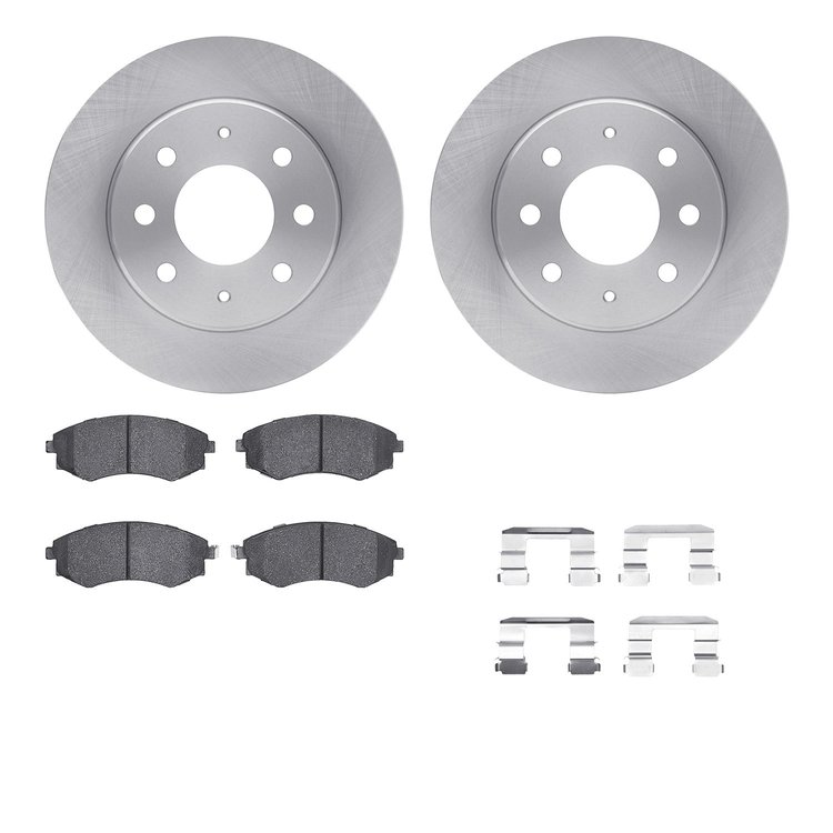 6512-72145 Brake Rotors w/5000 Advanced Brake Pads Kit with Hardware, 2005-2006 Kia/Hyundai/Genesis, Position: Front