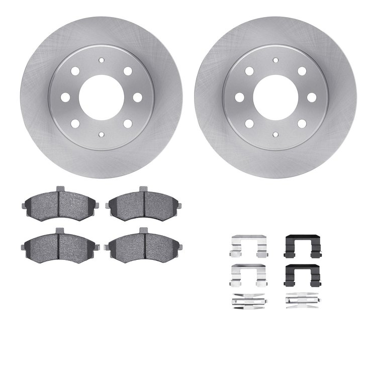 6512-72147 Brake Rotors w/5000 Advanced Brake Pads Kit with Hardware, 2002-2005 Kia/Hyundai/Genesis, Position: Front