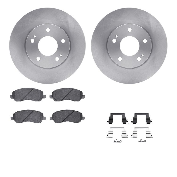 6512-72208 Brake Rotors w/5000 Advanced Brake Pads Kit with Hardware, 2000-2012 Multiple Makes/Models, Position: Front