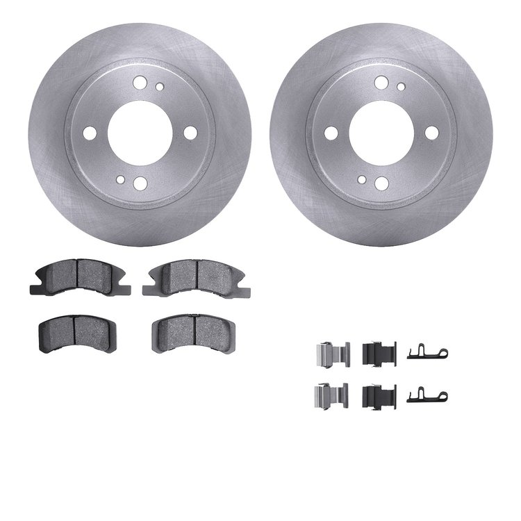 6512-72260 Brake Rotors w/5000 Advanced Brake Pads Kit with Hardware, 2014-2015 Mitsubishi, Position: Front