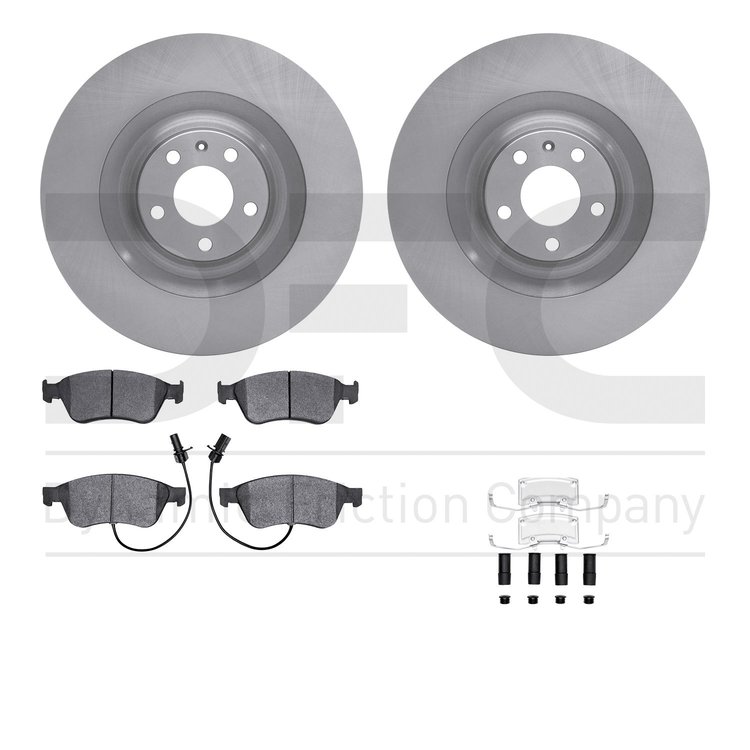 6512-73246 Brake Rotors w/5000 Advanced Brake Pads Kit with Hardware, 2005-2010 Audi/Volkswagen, Position: Front