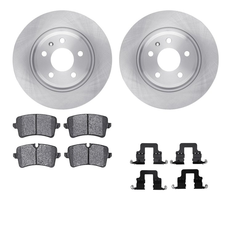 6512-73363 Brake Rotors w/5000 Advanced Brake Pads Kit with Hardware, 2012-2013 Audi/Volkswagen, Position: Rear