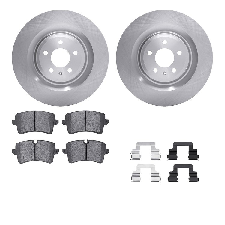 6512-73373 Brake Rotors w/5000 Advanced Brake Pads Kit with Hardware, 2011-2018 Audi/Volkswagen, Position: Rear
