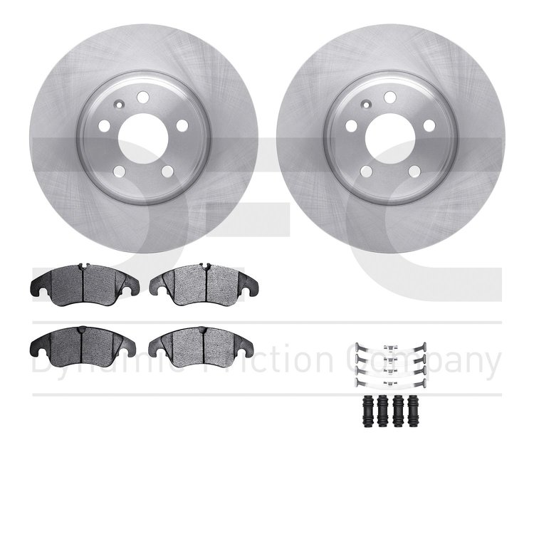 6512-73386 Brake Rotors w/5000 Advanced Brake Pads Kit with Hardware, 2012-2017 Audi/Volkswagen, Position: Front
