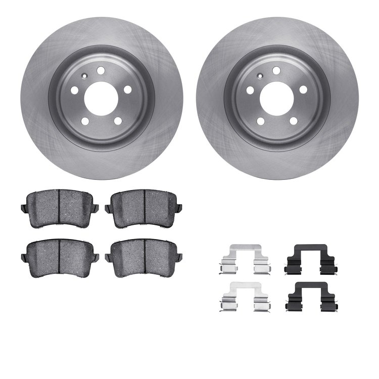 6512-73401 Brake Rotors w/5000 Advanced Brake Pads Kit with Hardware, 2013-2017 Audi/Volkswagen, Position: Rear