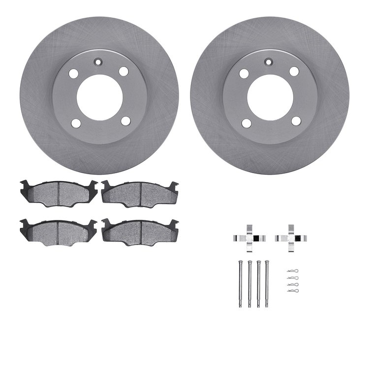 6512-74080 Brake Rotors w/5000 Advanced Brake Pads Kit with Hardware, 1980-1984 Audi/Volkswagen, Position: Front