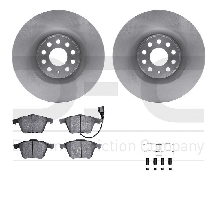 6512-74325 Brake Rotors w/5000 Advanced Brake Pads Kit with Hardware, 2006-2011 Audi/Volkswagen, Position: Front