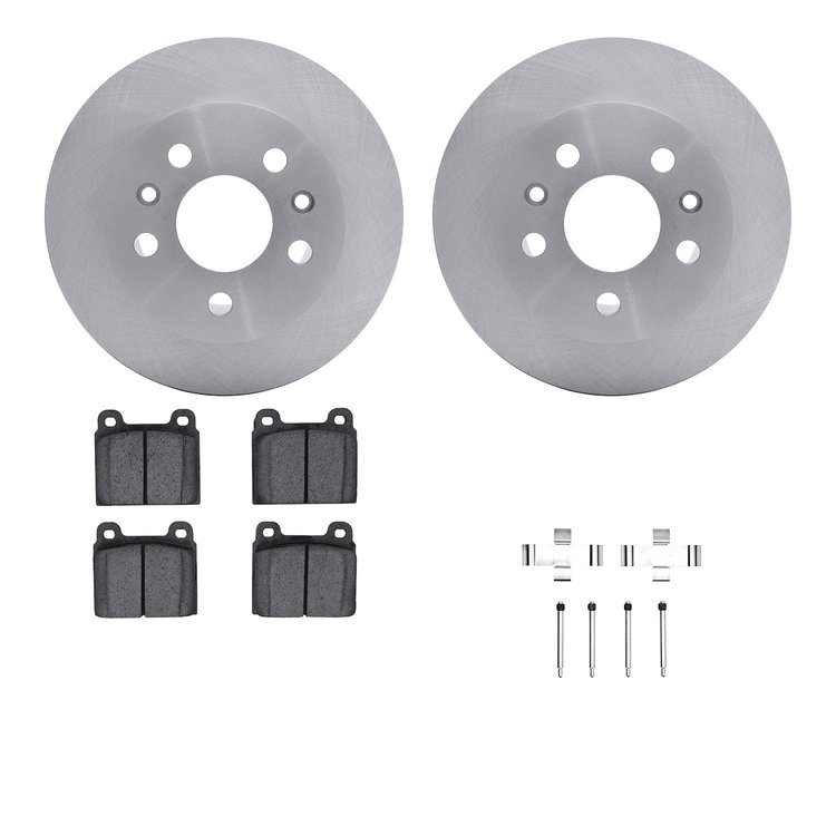 6512-74392 Brake Rotors w/5000 Advanced Brake Pads Kit with Hardware, 1972-1972 Audi/Volkswagen, Position: Front
