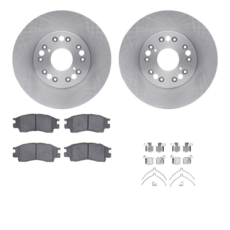 6512-75037 Brake Rotors w/5000 Advanced Brake Pads Kit with Hardware, 1990-1990 Lexus/Toyota/Scion, Position: Front