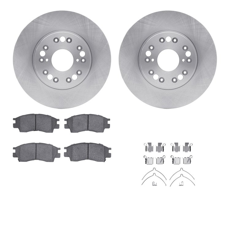 6512-75043 Brake Rotors w/5000 Advanced Brake Pads Kit with Hardware, 1991-1992 Lexus/Toyota/Scion, Position: Front