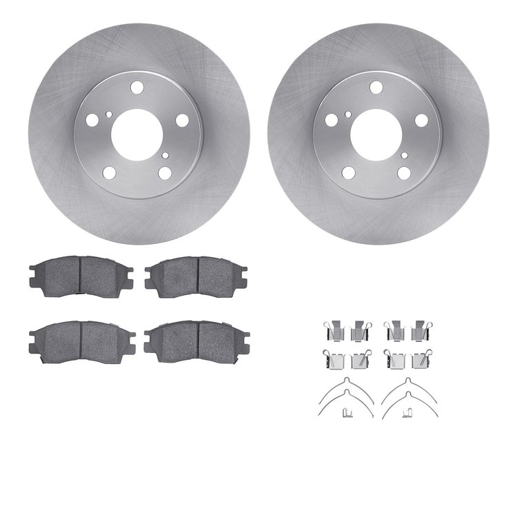 6512-75046 Brake Rotors w/5000 Advanced Brake Pads Kit with Hardware, 1992-1998 Lexus/Toyota/Scion, Position: Front