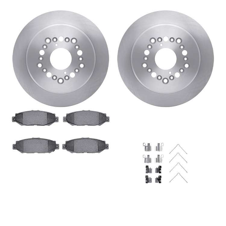 6512-75049 Brake Rotors w/5000 Advanced Brake Pads Kit with Hardware, 1992-1998 Lexus/Toyota/Scion, Position: Rear