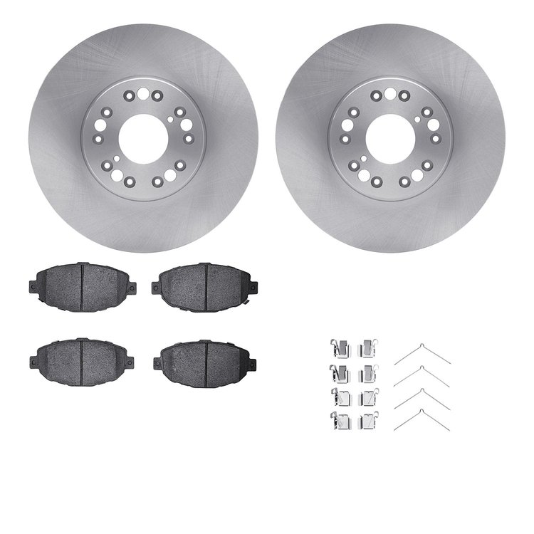 6512-75052 Brake Rotors w/5000 Advanced Brake Pads Kit with Hardware, 1992-2000 Lexus/Toyota/Scion, Position: Front