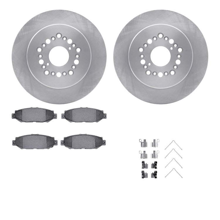 6512-75061 Brake Rotors w/5000 Advanced Brake Pads Kit with Hardware, 1992-2000 Lexus/Toyota/Scion, Position: Rear