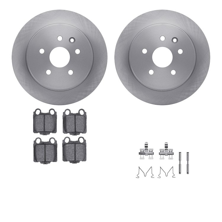 6512-75067 Brake Rotors w/5000 Advanced Brake Pads Kit with Hardware, 1998-2010 Lexus/Toyota/Scion, Position: Rear